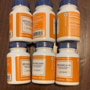 The Vitamin Shoppe Bromelain 60-Count Tablets - Orange & White Bottle